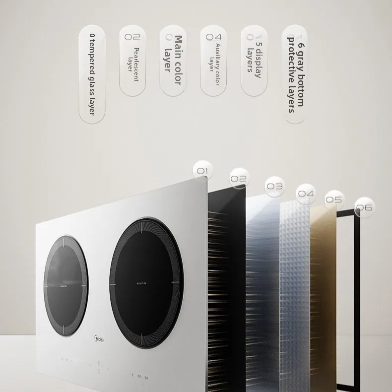 Midea Double Stove Induction Cooker Embedded Household Dormitory Electromagnetic Stove Waterproof High Power Constant Uniform Fi