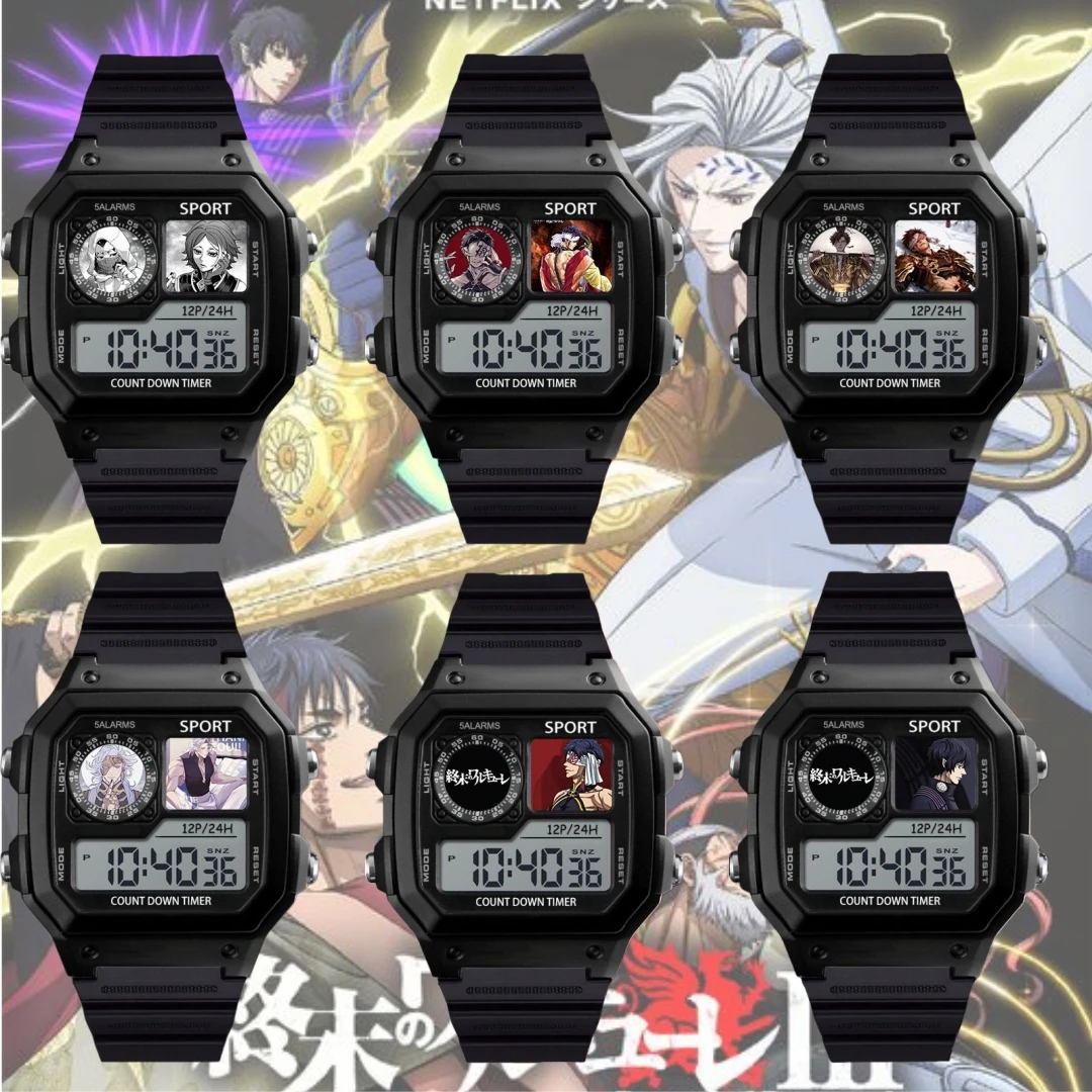 

Anime Record Of Ragnarok 3 Electronic Watch - Waterproof ,Timing Alarm Clock,Fashion Watchs Lu Bu Adam First Emperor Fans Gift