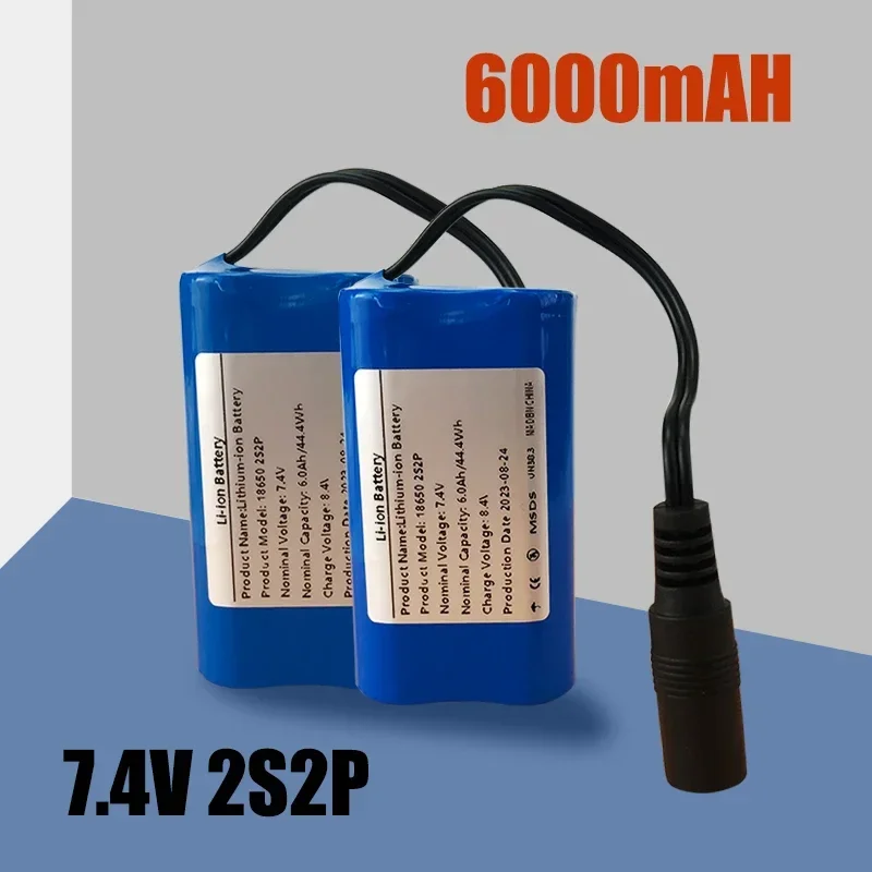 

2S2P 7.4V 6000mah 18650 Li-ion battery Pack for Remote Control Fish Finder Fishing Bait Boat Spare Parts RC Toys Accessories