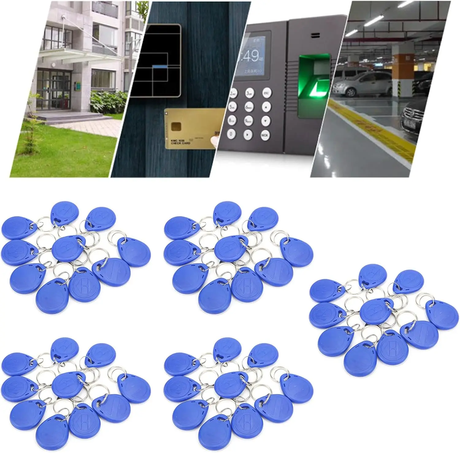 10-100pcs 125KHz T5577 Keyfobs Rewritable Duplicate Tag 5200 Proximity Copy Access Card ID Token Ring RFID Cloner Keychain