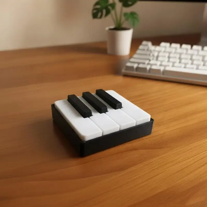 3D-gedruckter PLA-Klaviertasten-Klicker – Druckknopf-Fidget-Figur zur Entspannung, geeignet für den Schreibtisch im Büro, Partyspiele, Musikalische Tastendrucke – Detail 6