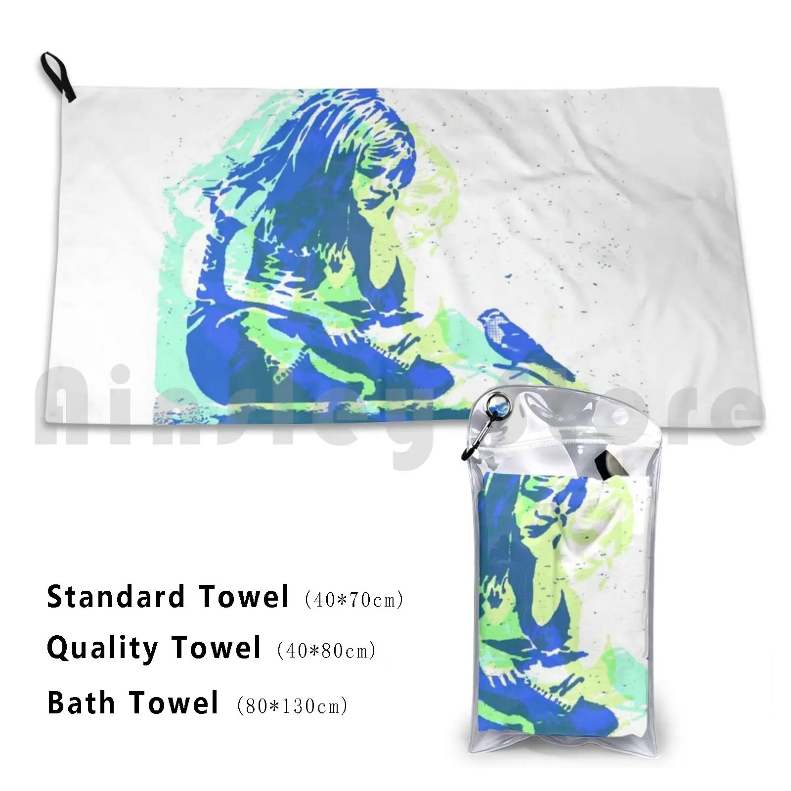 Towel Banksy Girl Observing Blue Bird 1031 Banksy Girls Blue Bird Street Art Graffiti