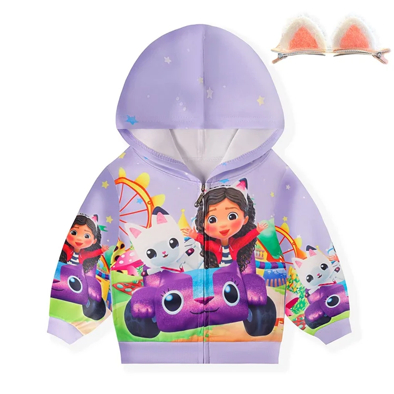 어린이 개비 고양이 후드, 유아 소녀 개비 인형 집 코스프레, 아기 소녀 긴 소매 맨투맨, 2022 가을 어린이 코스튬