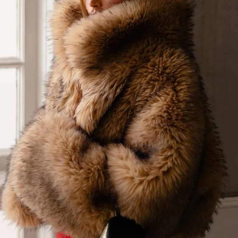 

Женская шуба. Новая женская куртка из искусственного меха на зиму 2024. Воротник-стойка. Ветрозащитное и теплое толстое пальто. Женское пальто y2k.