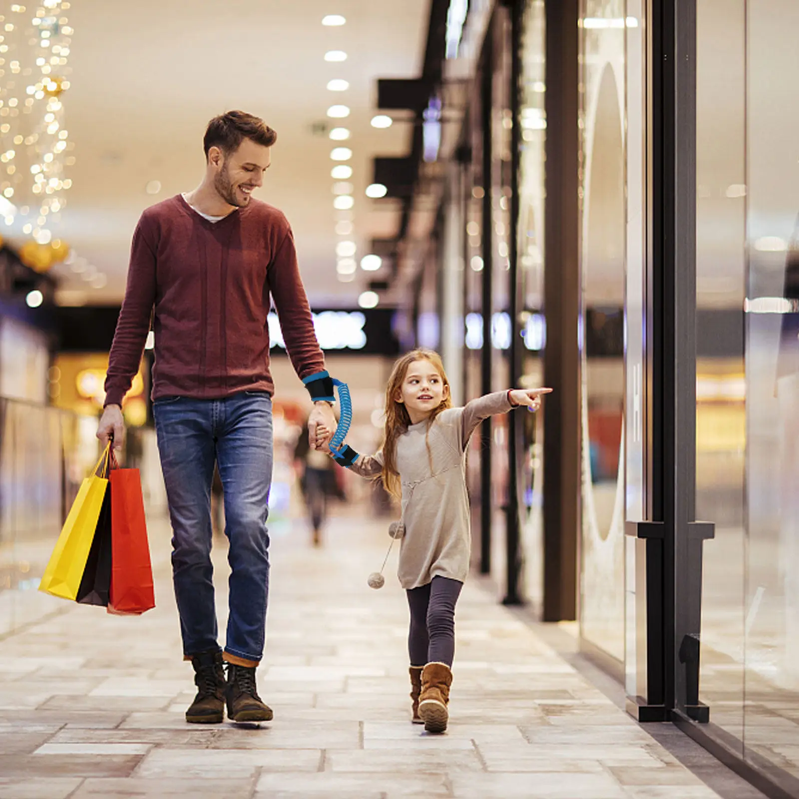 

Регулируемый 2-метровый страховочный ремешок для детей: легкий, портативный, для безопасного привязывания к родителю