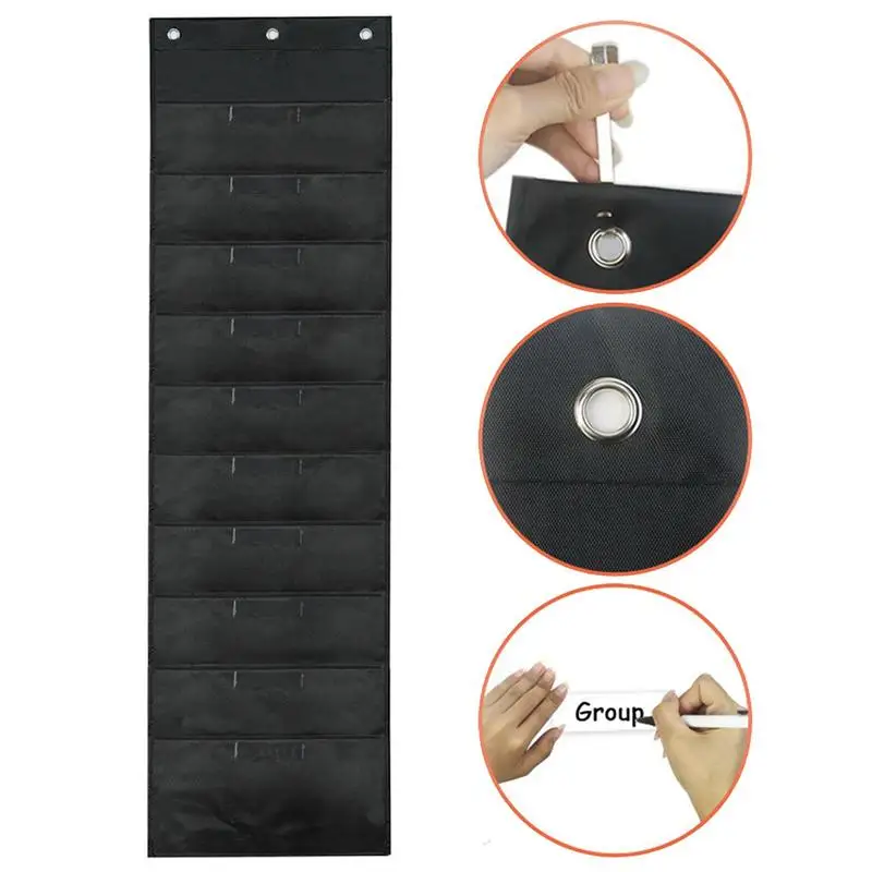 Wall Mounted File Organizer Hanging Folder Organizer With 10 Pockets Organizers With Blank Labels For Office Home Paper Document