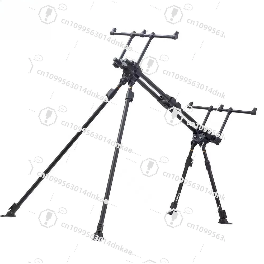 New, Matte Black Fishing All-terrain Three-head Bracket (free Rod Pillow)