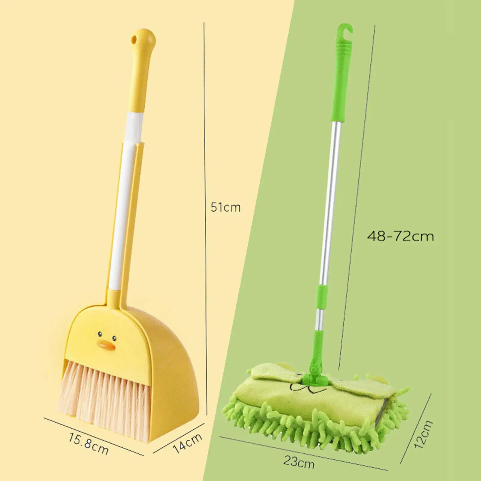 Mini Broom and Dustpan Mop Set for Kids Role Playing Cute Pretend Play Toddlers