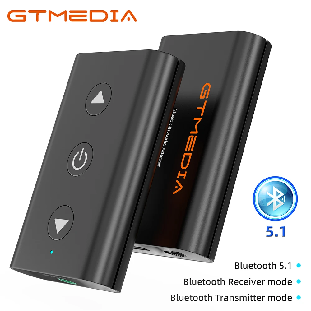 GTMEDIA A2 Bluetooth 5.1 Audio Transmitter Receiver RCA 3.5mm AUX Jack  Music Wireless Adapter For Car PC TV Headphones