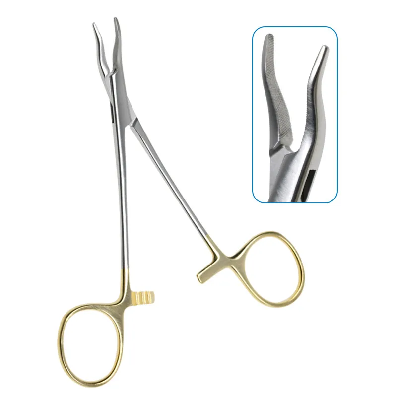 

1pcs Rhinoplasty Surgical Needle Holder Golden Handle Needle Pliers Nasal Pliers Nose Cosmetic Surgery Instrument