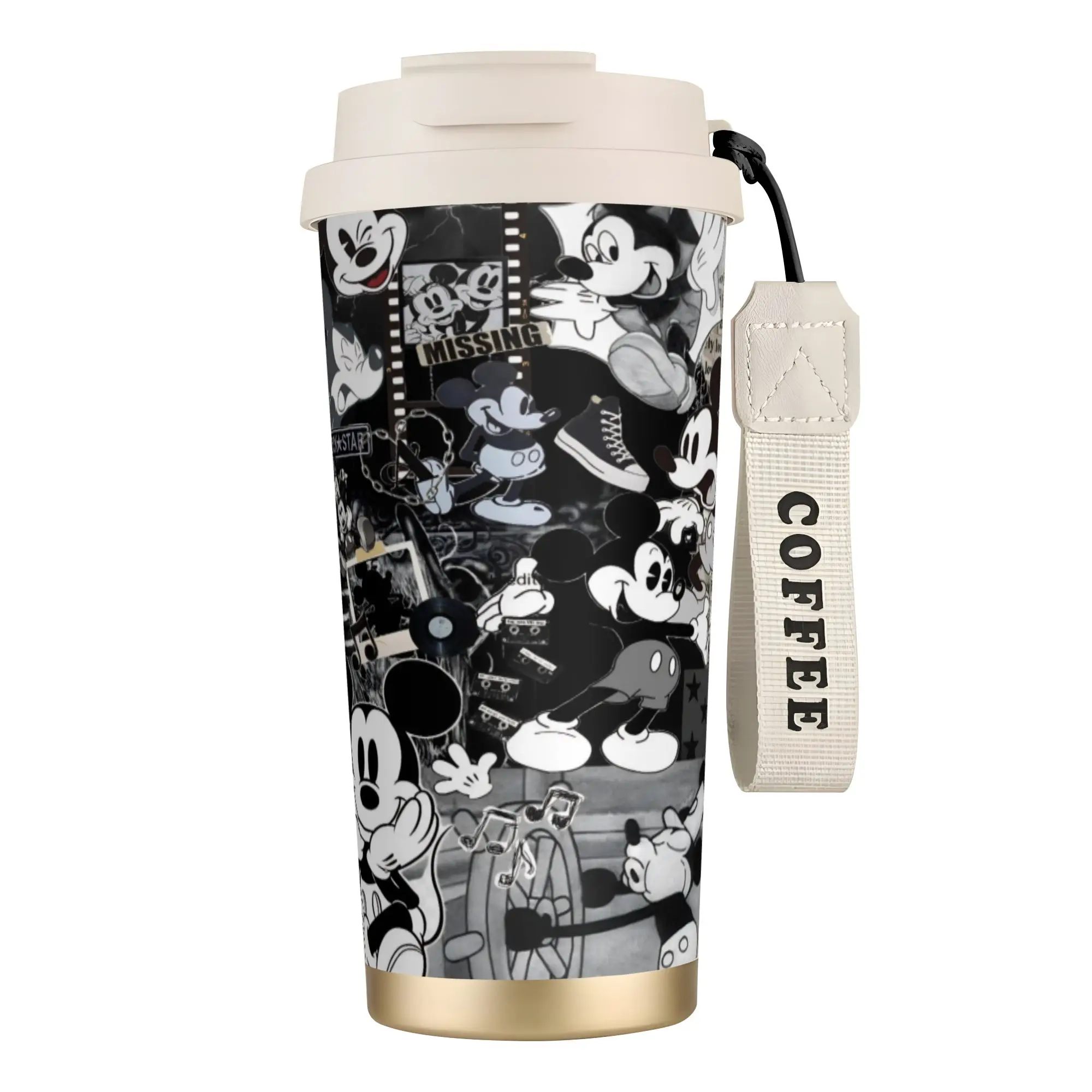 

Термокружка из нержавеющей стали 316 с изображением Микки и Минни, с трубочками, вакуумная, для офиса и дома, для горячих и холодных напитков