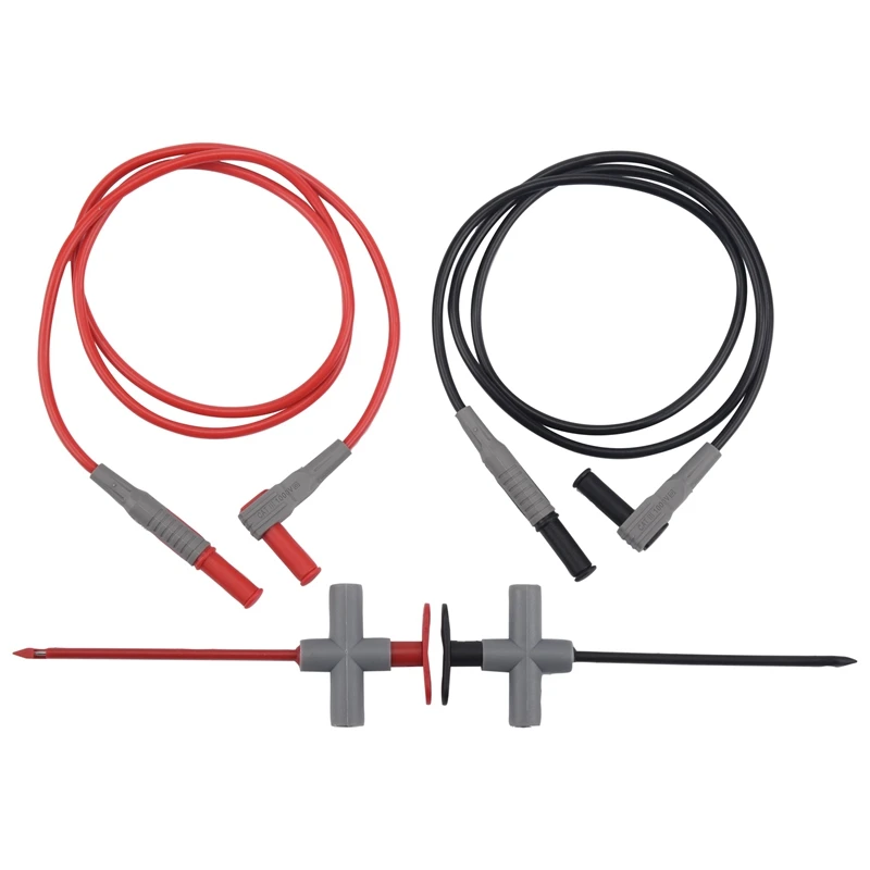 2PCS Multimeter Test Leads 4Mm Banana Plug Male To Male With Puncture Probes Wire-Piercing Test Clip Tool