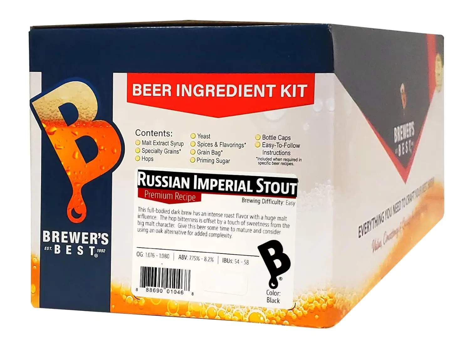 Kit de elaboración casera de cerveza rusa Imperial Stout con granos y lúpulos de primera calidad
