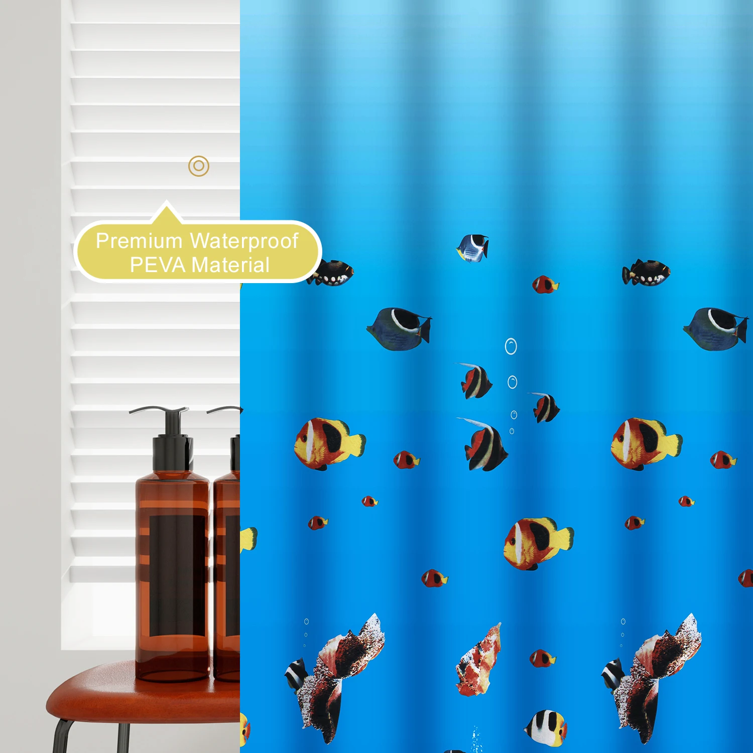 1pc Ocean Sea Life Shower Curtain Waterproof PEVA Beach Bathroom Accessories Personalized Design