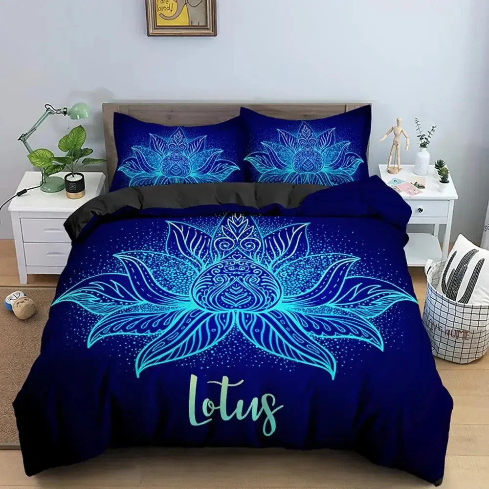 

Bohemian Lotus Mandala Flower Bedding Set Boys Girls Twin Queen Size Duvet Cover Pillowcase Bed Kids Adult Home Textileextile