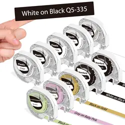 10Pack P12PRO Mixed Colors Self-Adhesive Plastic Label 12mmx4m Compatible Phomemo P12 P12Pro Dymo LetraTag 200B Refills LT-100H