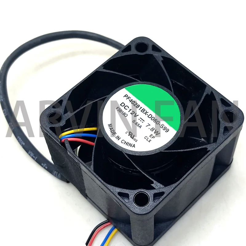 Pf40281bx-d060-s99 4028 40X40X28mm 12V High Speed Fan 4cm Chassis Power PWM Fan 17600RPM 24.9CFM