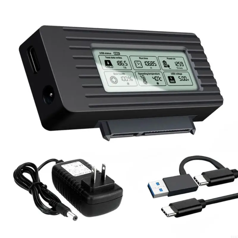 918C USB3.1 TypeC HDDs Case Устройство чтения жестких дисков для жестких дисков 2,5 3,5 со светодиодным дисплеем