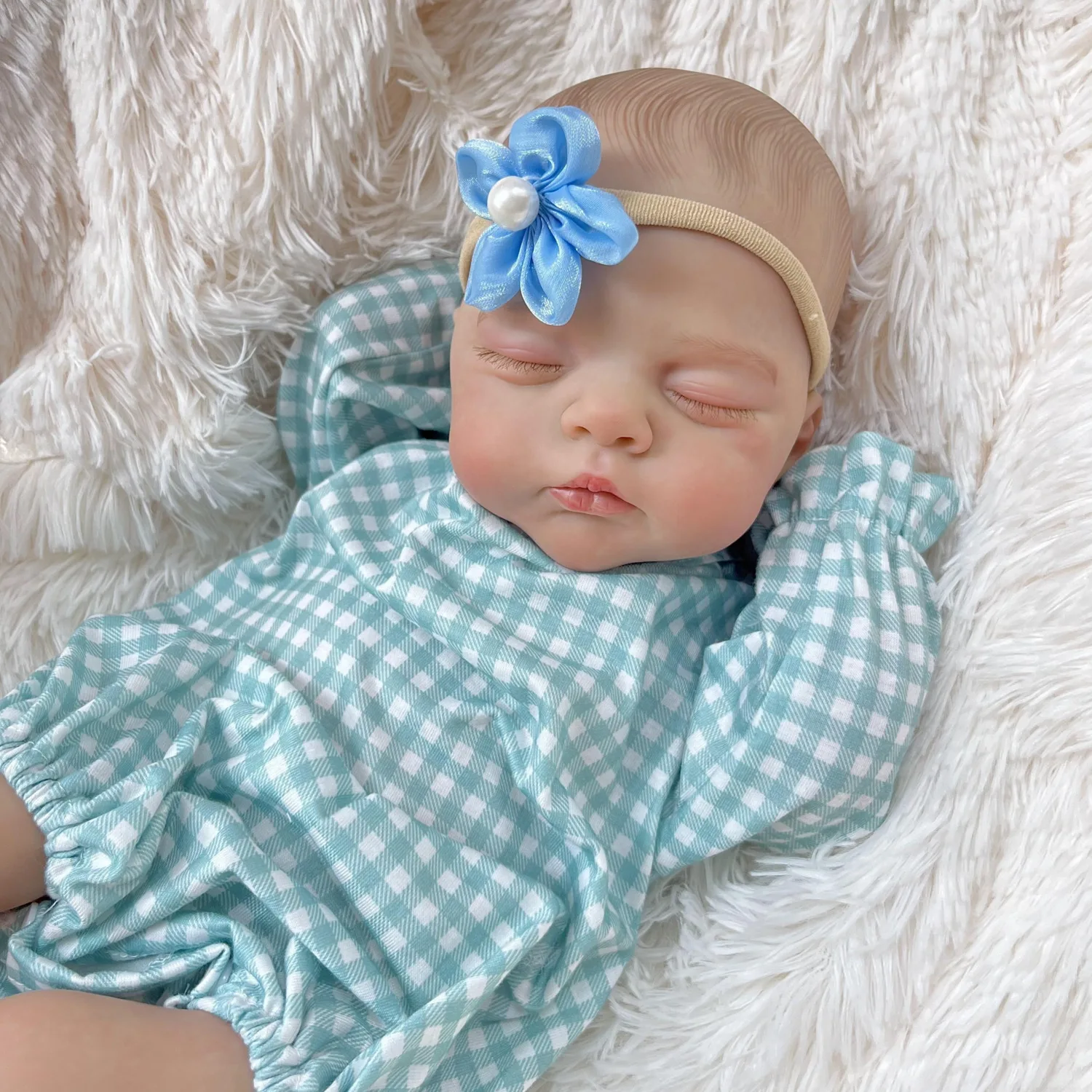 

AONPENG 19 Inch 48 CM Asleep Full Vinyl Body Reborn Baby Doll 3D Real-Look Skin Handmade Realistic Fashion Birthday Gift