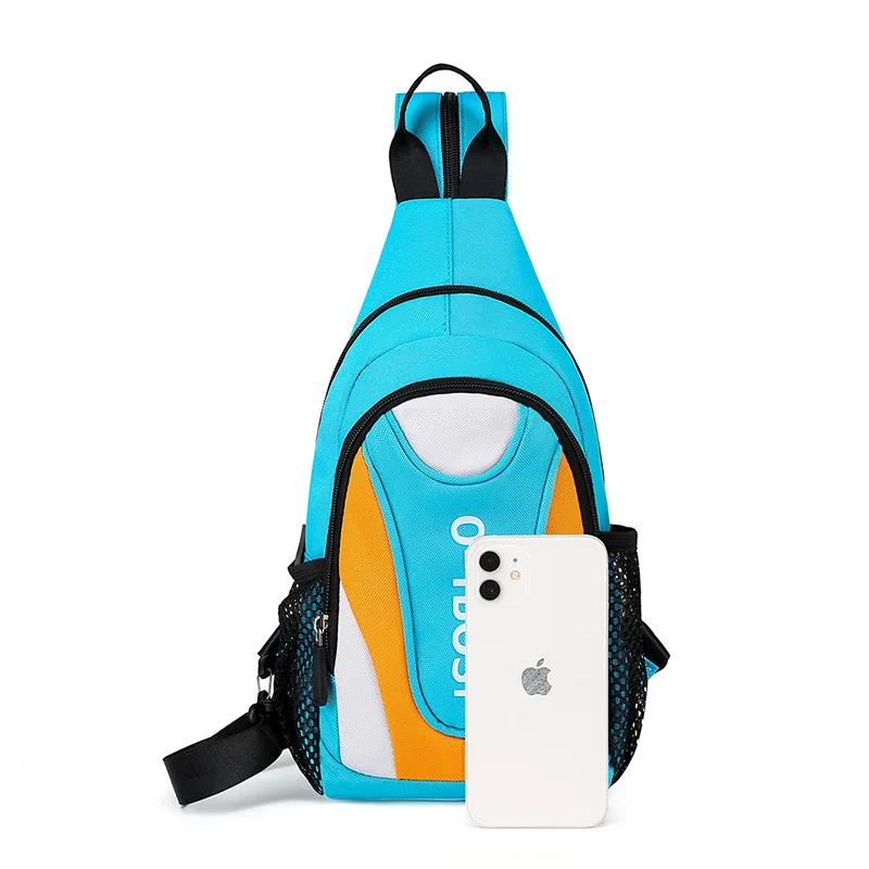 Durable Oxford fabric single-shoulder bag, lightweight and multi-purpose backpack, water-resistant men's chest bag