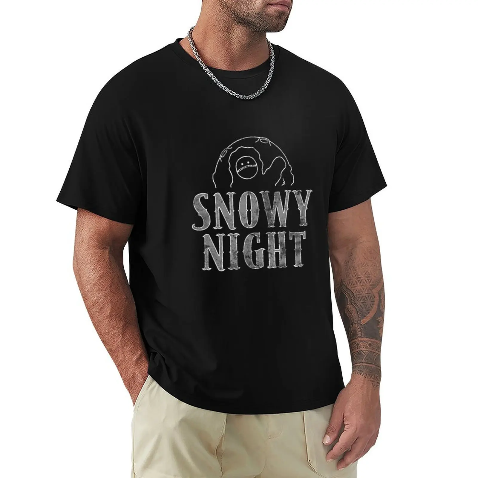 BILLLIE Snowy Night Logo T-Shirt customs summer clothes shirts graphic anime stuff t shirts men