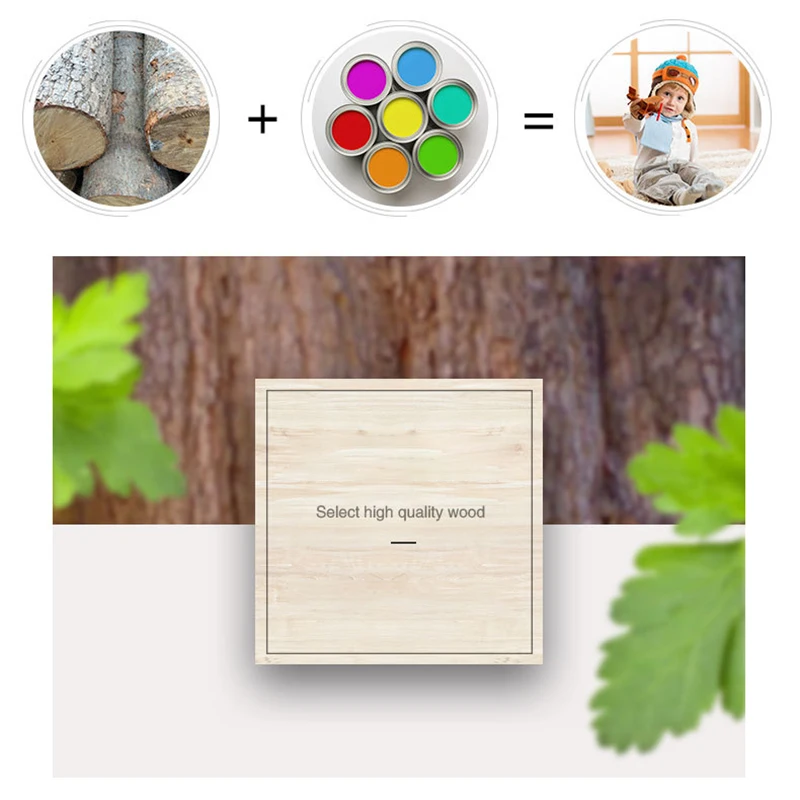 

Baby-46Pcs Natural Wooden Christmas Three Unfinished Wood Craft DIY Wedding Decoration Children Kid Graffiti Drawing