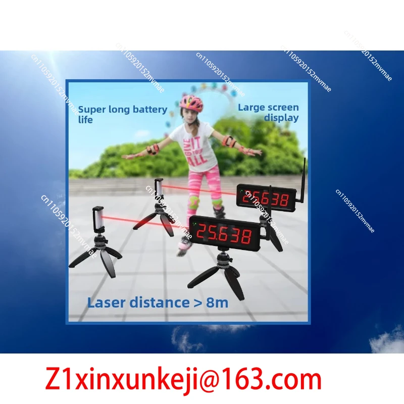 Wireless Battery-powered Red-ray Timer for Sprint Race Clocks, Speed Training Skate Bikes, and Motorcycle Timing