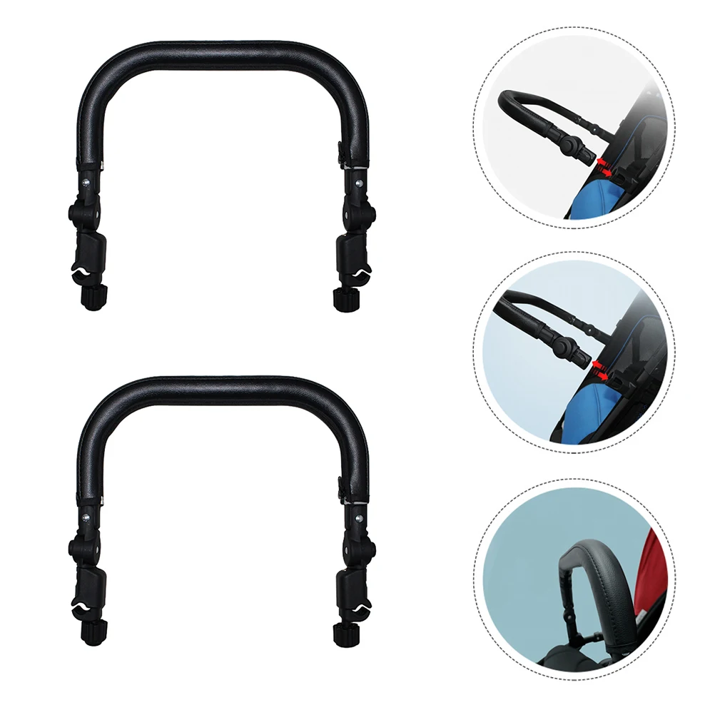 

Universal 1PC Stroller Bumper Handle PU Detachable Bar Baby Pushchair Support Thickened Iron Pipe Water for Most