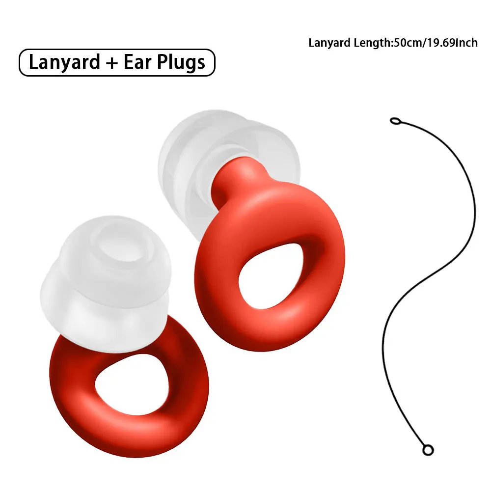 Double‑layer Hypoallergenic Silicone Earplugs Noise Reducing Ear Plugs For Dorm Sleeping Swimming Festival Reusable Waterproof E