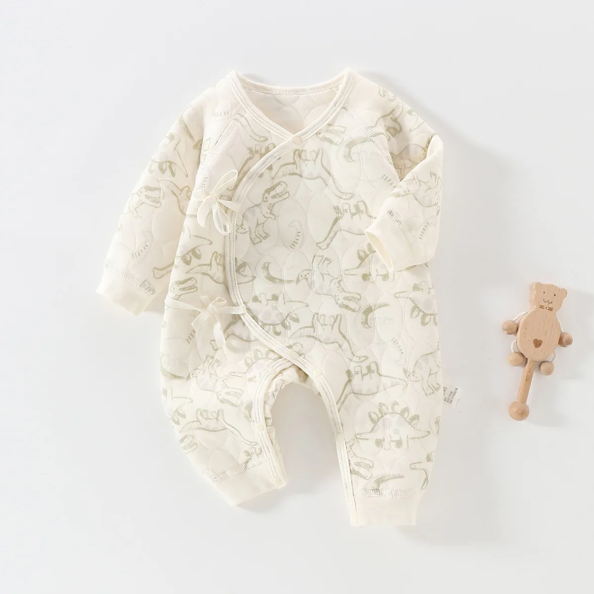 بدلة قطعة واحدة على شكل فراشة دافئة لحديثي الولادة لربيع وخريف ملابس خارجية يومية للأطفال الرضع من عمر 0 إلى 6 أشهر وزرة من القطن الخالص