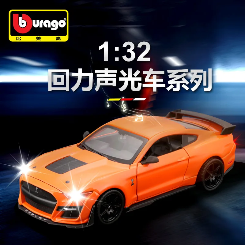Bburago Alloy Car Model For Collector Bburago1:32 Rafa Supercar Mustang Pullback Sound And Light Version Alloy Simulation Car Mo