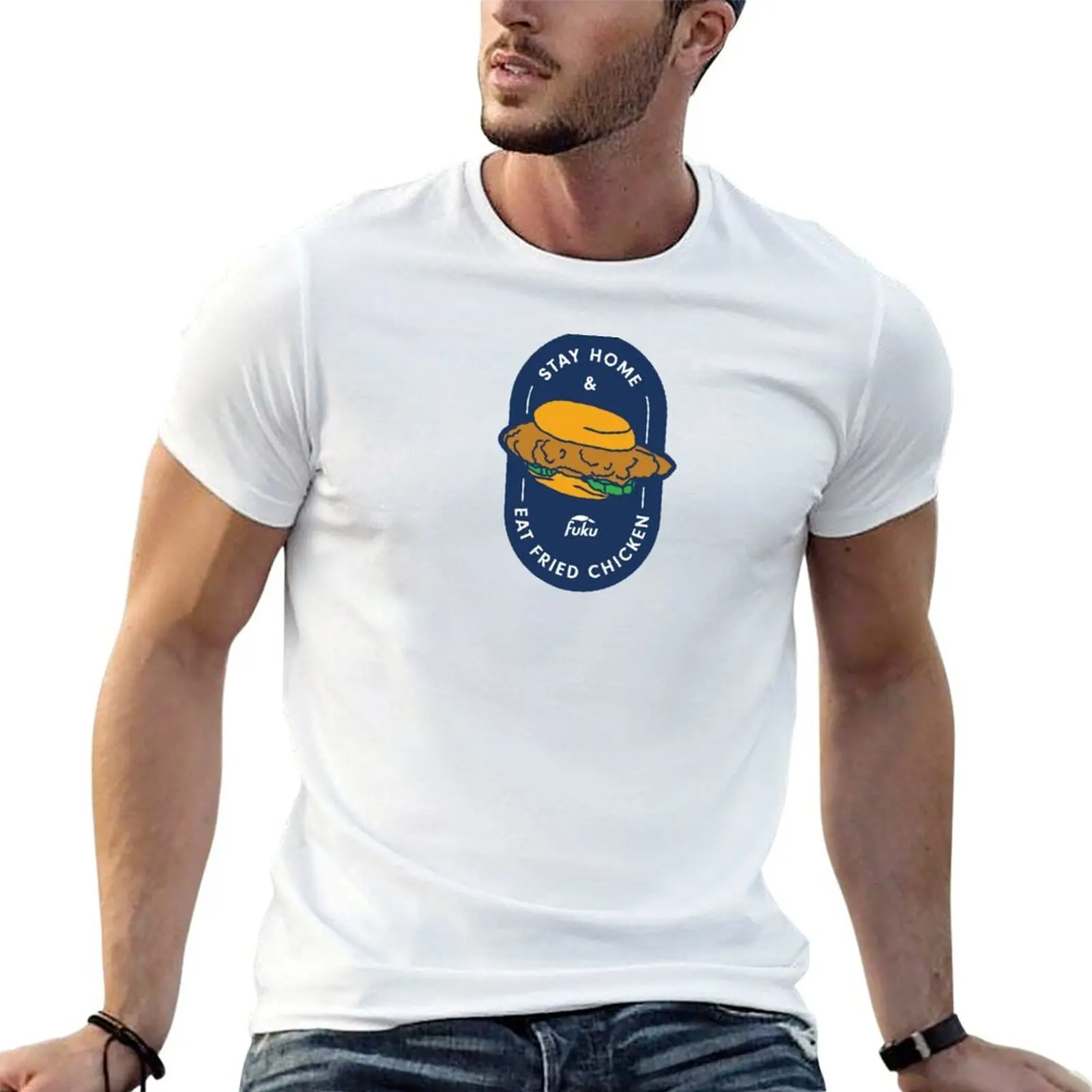 Stay Home and Eat Fried Chicken (Employee Relief Fund) T-Shirt funny shirt cotton vintage graphic tee shirts men
