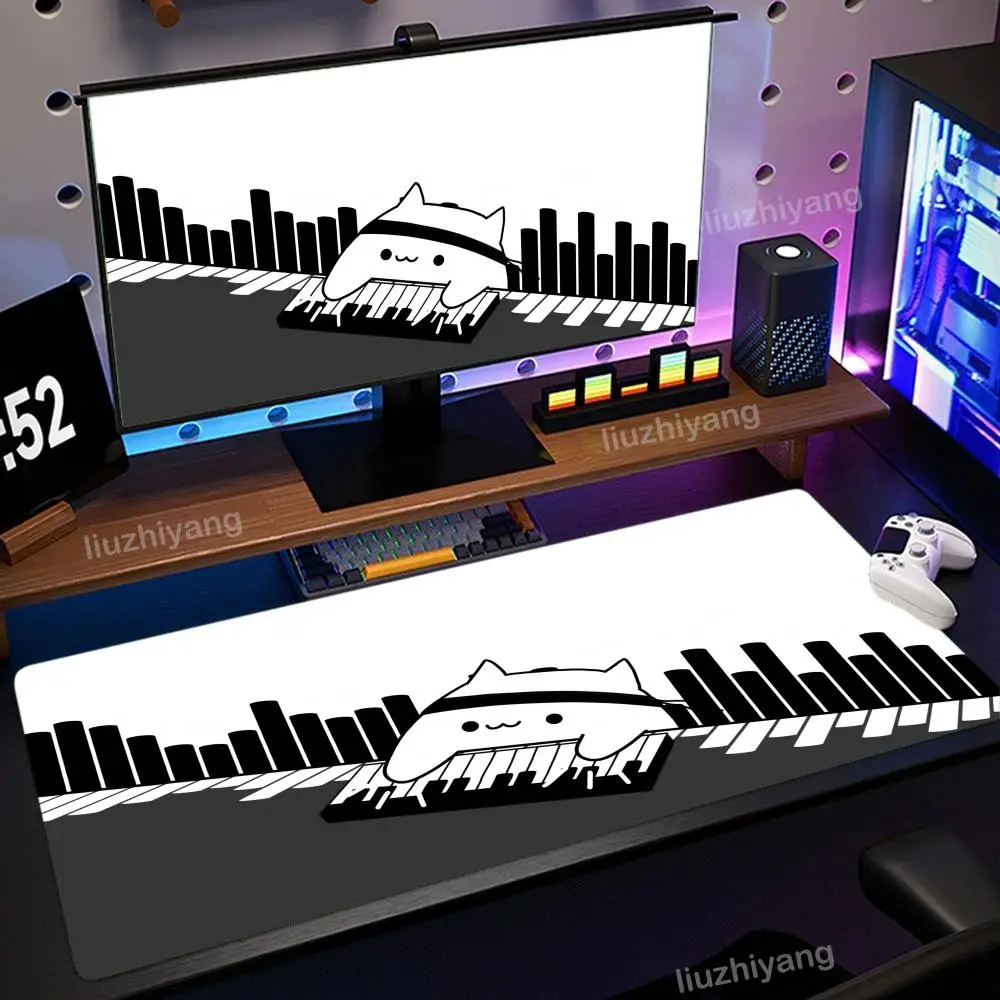 แผ่นรองเมาส์ลายแมวเท่ๆ ขนาดใหญ่ สำหรับคอมพิวเตอร์ สำนักงาน เล่นเกม แผ่นรองโต๊ะ HD XXL ยางกันลื่น ขอบเย็บ แผ่นรองคีย์บอร์ด แผ่นรองโต๊ะยาว