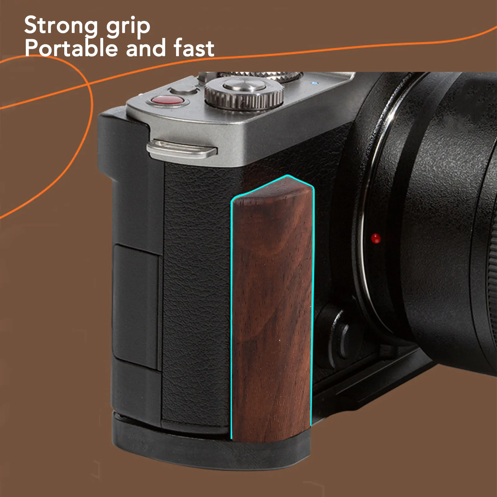 قبضة يد على شكل حرف L مع لوحة تحرير سريعة من سبائك الألومنيوم ومضادة للانزلاق سهلة التركيب لكاميرا LUMIX S9 مقبض على شكل حرف L