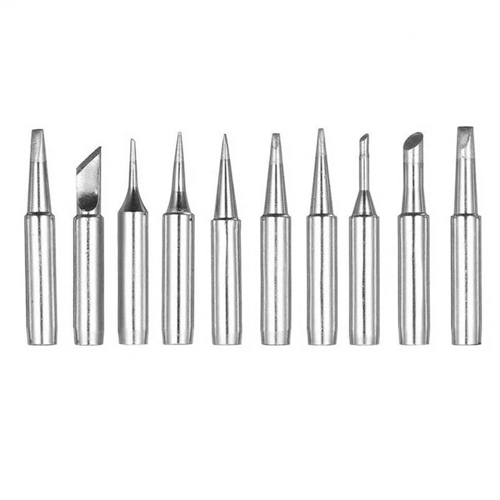 High Quality Practical Soldering Iron Tip 900M-T 852D 878D Silver 10pcs 900M 900M-T Series For Atten For Rework Station