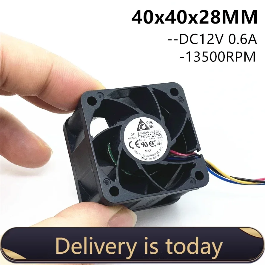 Delta FFB0412SHN 12V 0.6A  4028 40MM 40x40x28MM Server Fan Big Power Cooling Fan With 4pin PWM