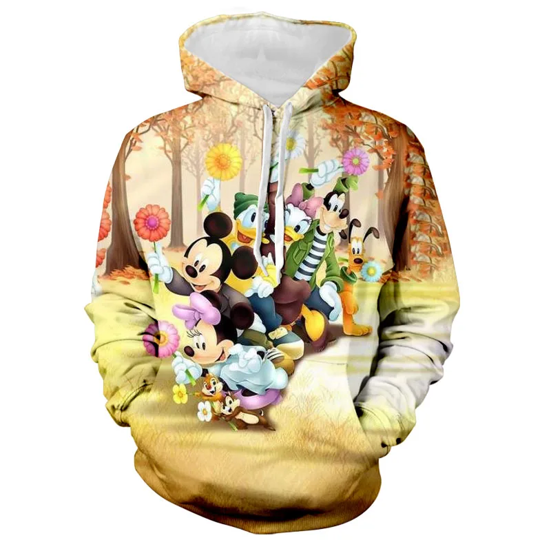 

Autumn Donald Duck Mickey Minnie new children's hoodie Harajuku trend men and women cartoon 3d printing women's casual hoodie