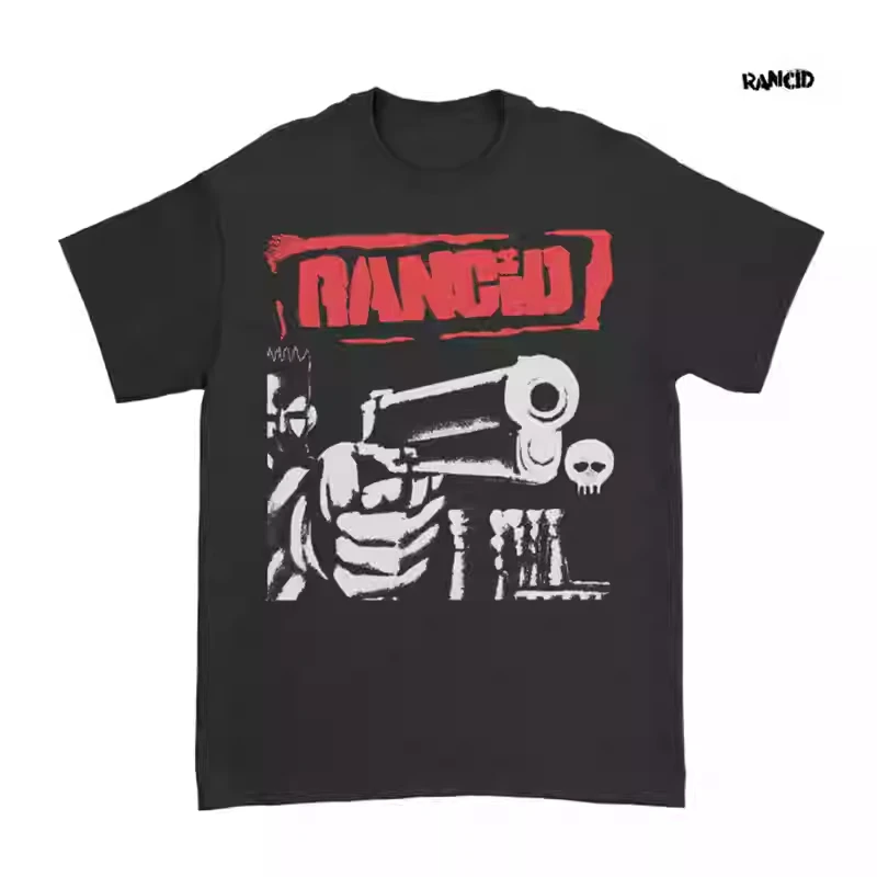 

2025 Rancid Band British Punk Band Rock Music Short Sleeve T-shirt Pure Cotton High Quality Luxury Brand Selling Popular Styles