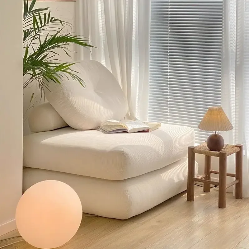 Cream wind folding dual-purpose sofa single minimalist tofu block sofa bed lazy sofa small apartment living room