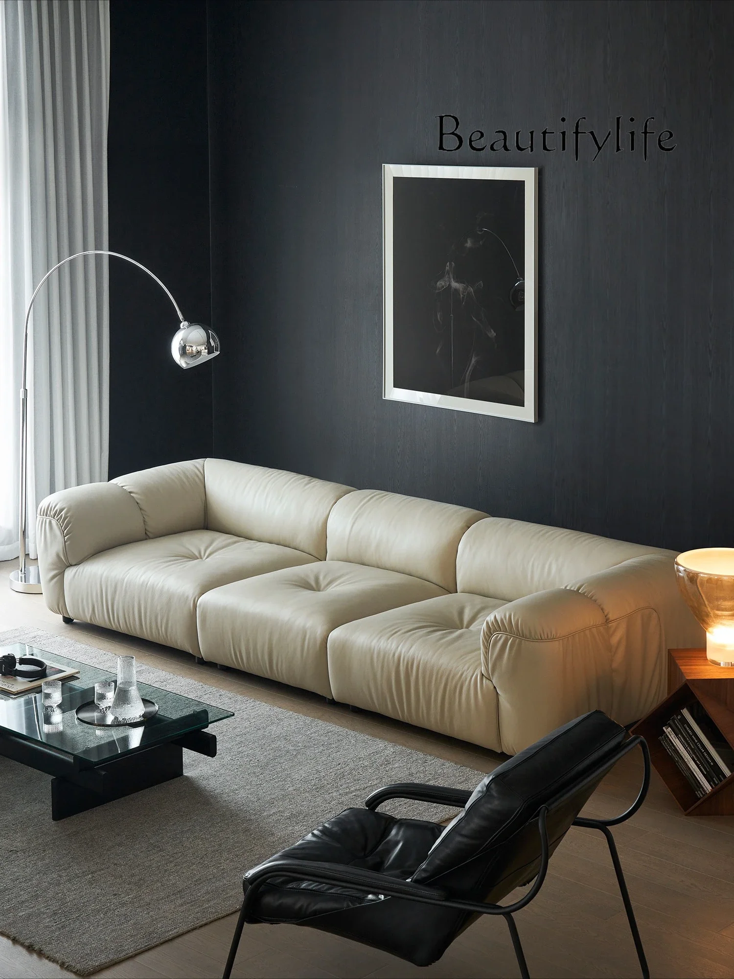 Cc Full Leather Sofa First Layer Cowhide Living Room Modern Simple Large Apartment Module Combination Designer