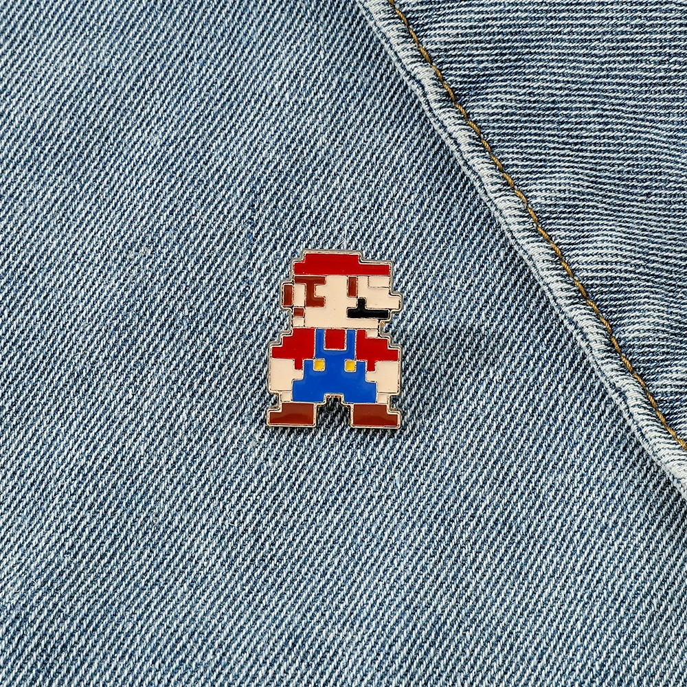 Klassisches Spiel Super Mario Broschen Cartoon Anime Emaille Anstecknadeln niedlichen Mario Abzeichen für Rucksack Zubehör Fans Cosplay Geschenk