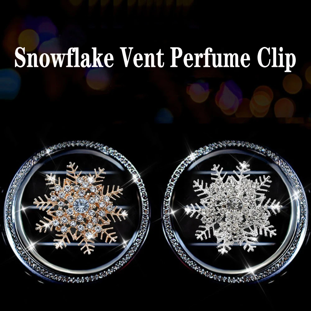 

Rhinestone Snowflake Car Air Conditioning Outlet Perfume Clip Car Perfume Interior Accessories Christmas Fragrance Decorations