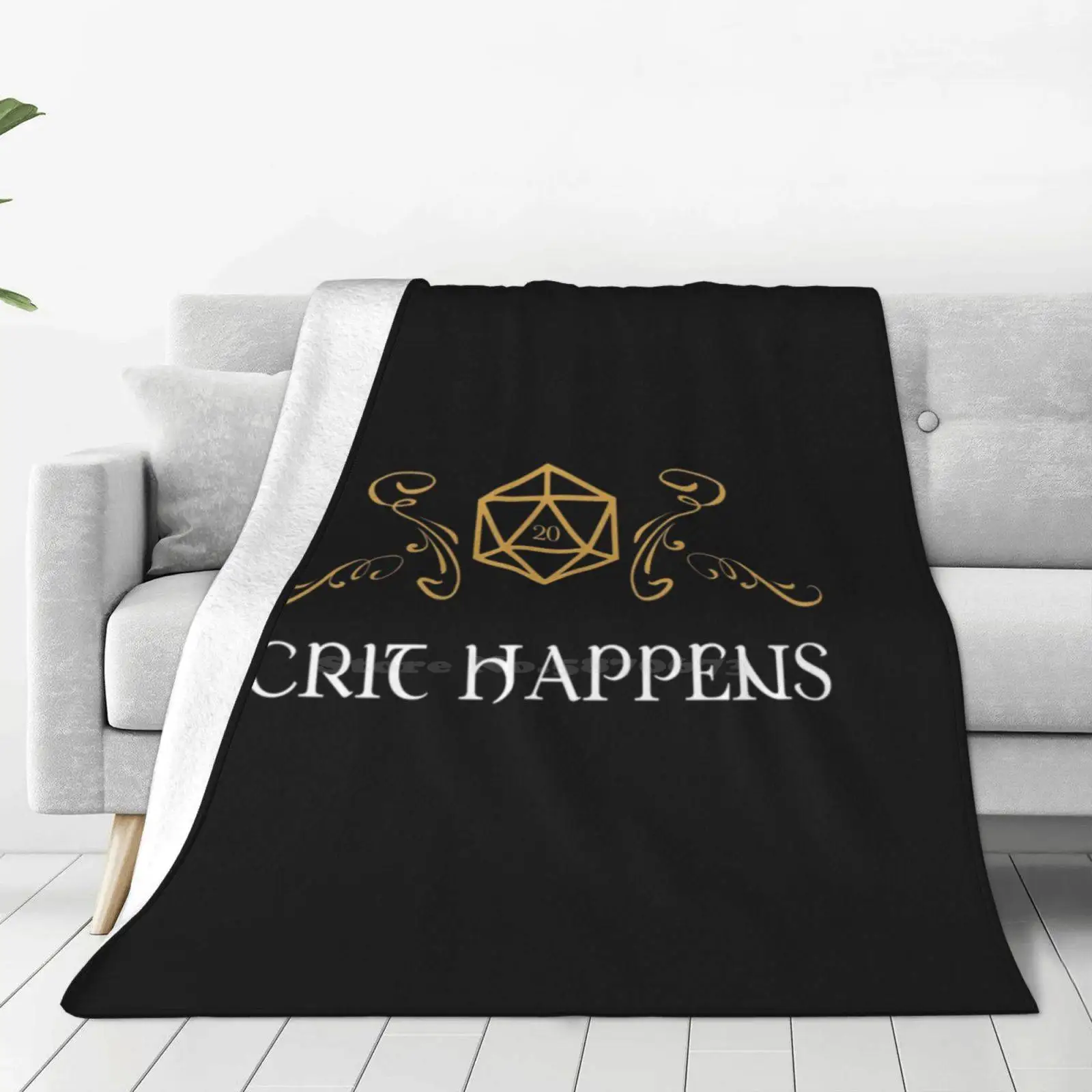 Crit Happens Natural 20 Tabletop Rpg Addict Hot Sale Printing High Qiality Warm Flannel Blanket And Dragons Dnd D And D