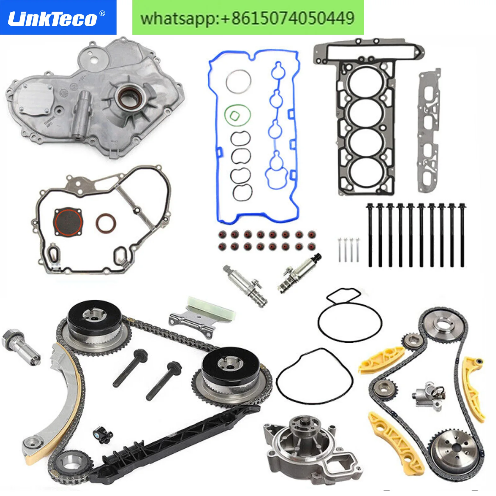 Gear cover for GM Ecotec 2.0-liter 2.4-liter timing chain kit oil pump solenoid valve actuator