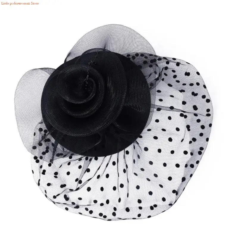 F92D Fashionable Mesh Hair Clip With Veil Embellishment Securly Hold For Dance Event