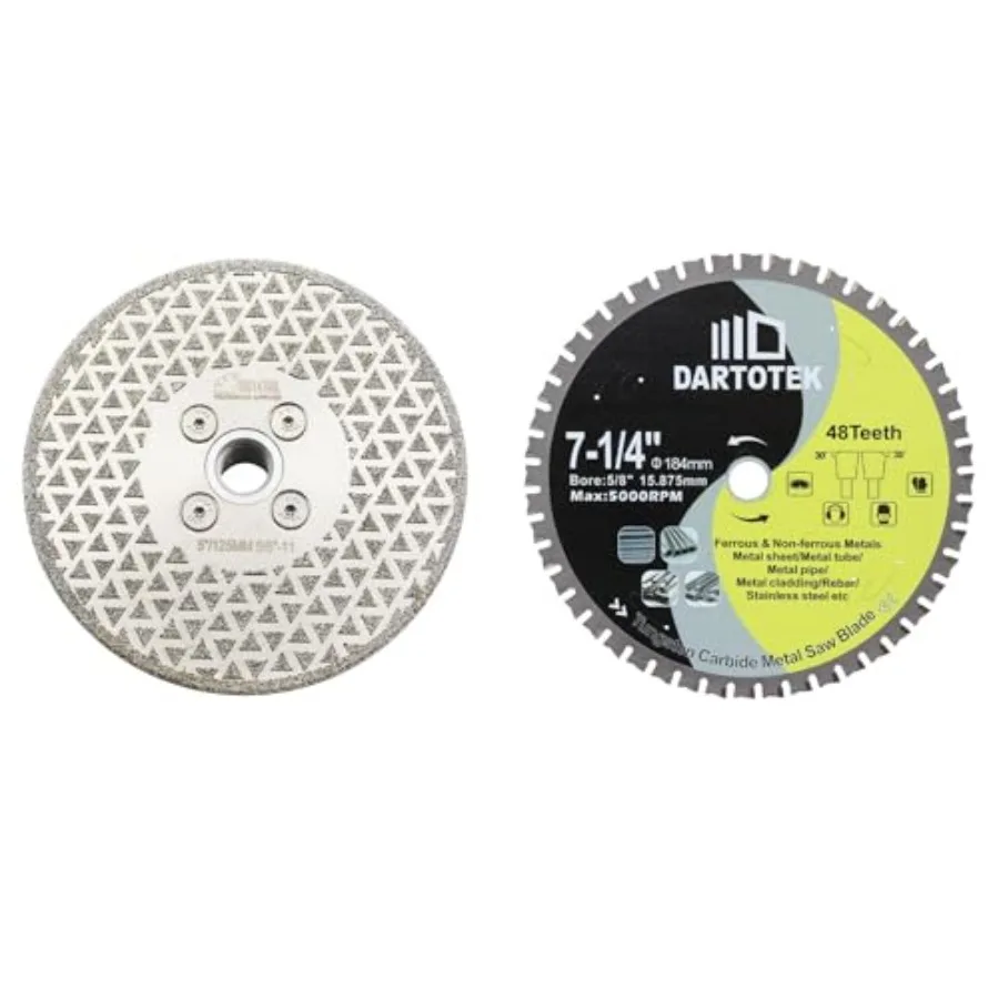

Diamond Grinding Disc for Granite Marble Diamond Cutting Wheel Saw Blade and 7-1/4"/184mm Metal Cutting Disc DARTOTEK Circular