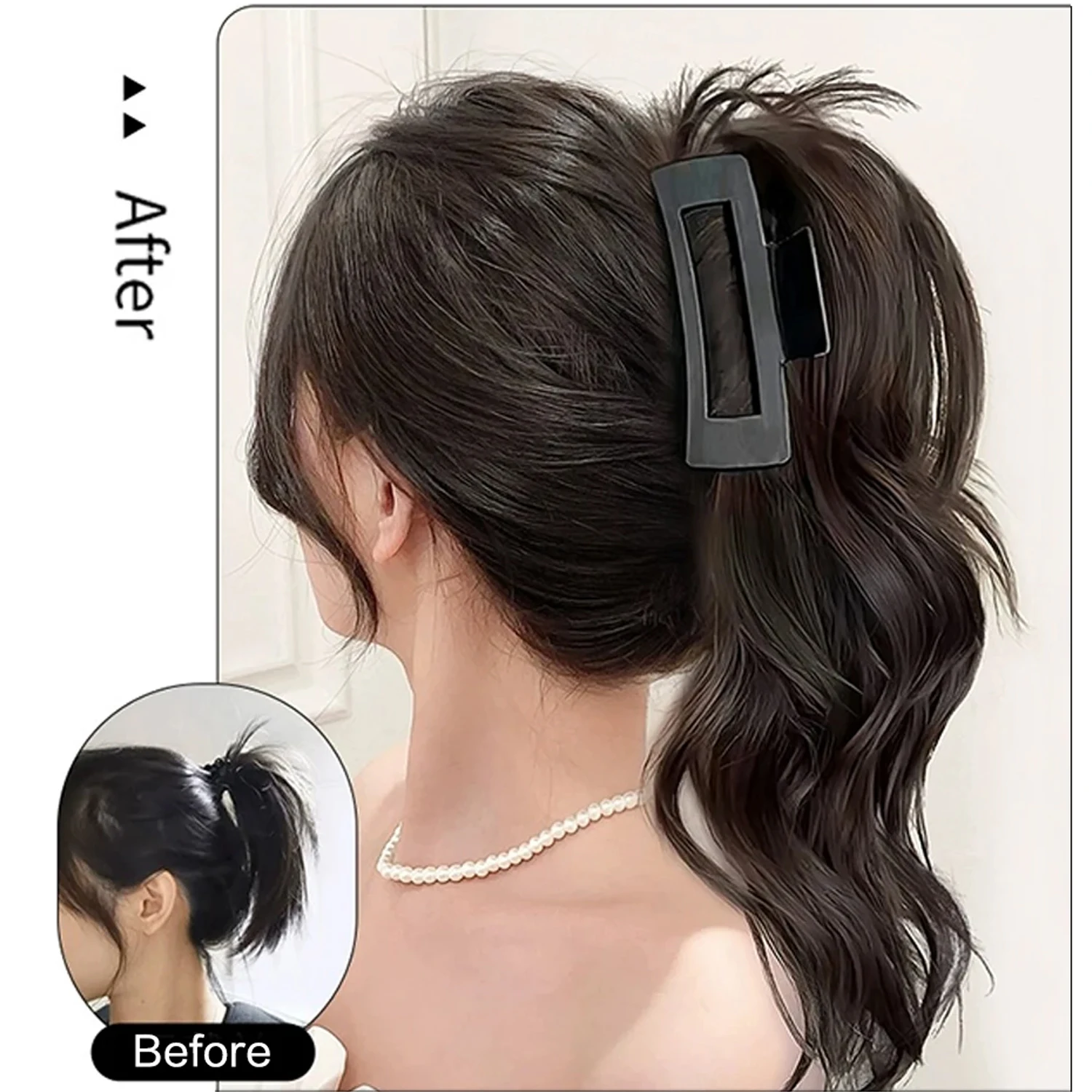 Claw Ponytail Long Curly Wavy Ponytail Extensions Synthetic Clip In Hair Extensions Elegant Natural Looking For Daily Use Hair A