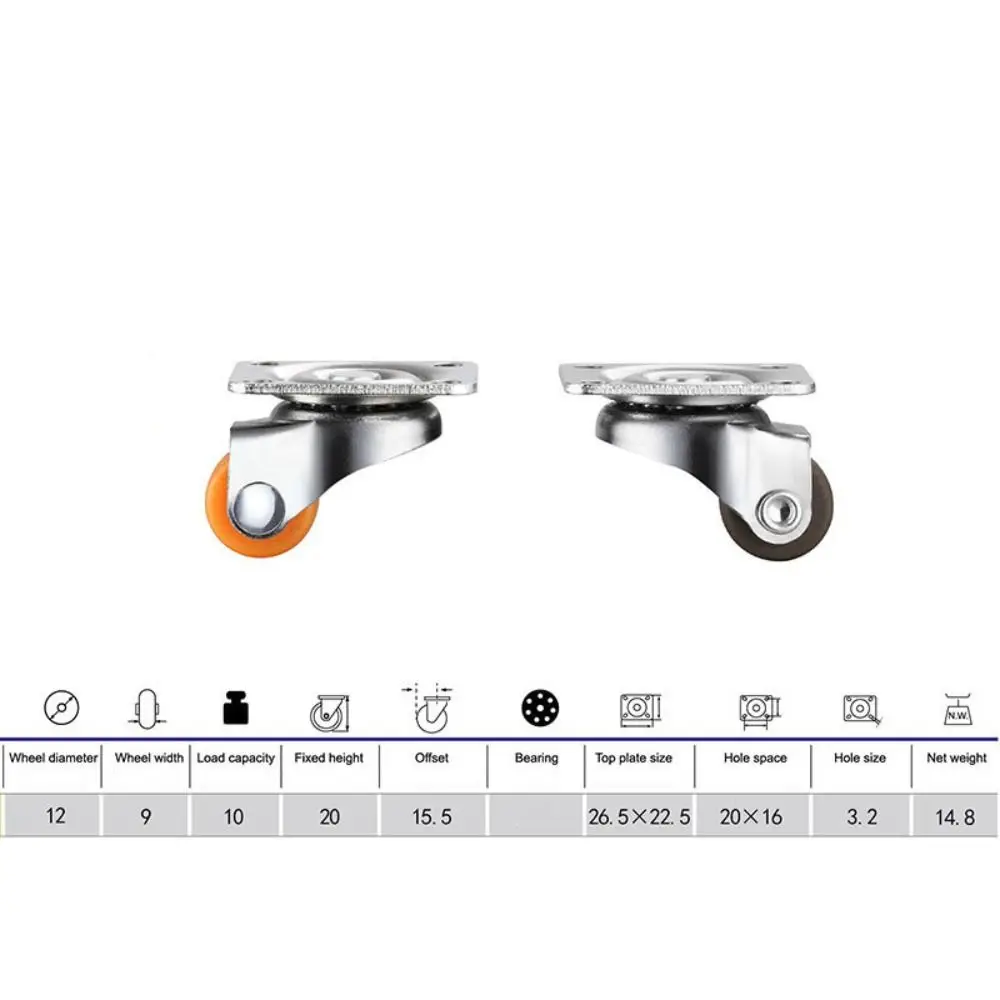 عجلة أثاث الأجهزة عجلة دوارة من المطاط الناعم عجلة دوارة لعربة الأطفال والإكسسوارات المنزلية #6