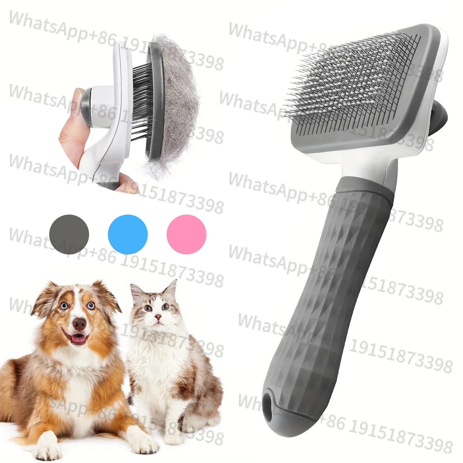 Self-cleaning Pet Hair Remove Comb Cat Slicker Brush Pet Hair Removal Comb For Dogs Cats Grooming Tools Combs Dogs Accessories