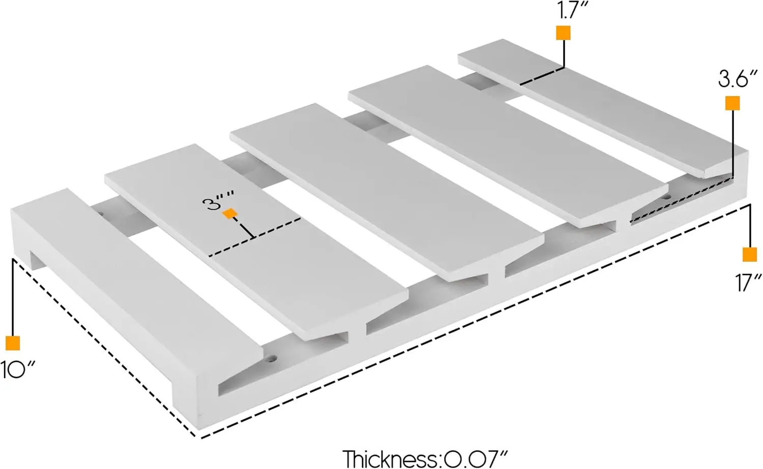4-Section Under Cabinet Wood Stemware Rack, Hanging Shelf for 12 Wine Glasses, 10-Inch Deep White Organizer